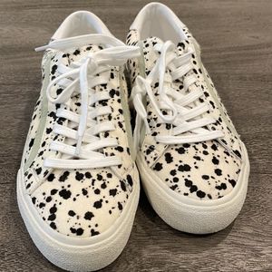 NIB New Madewell Sidewalk Calf-Hair Sneakers Low Top Sz 7.5